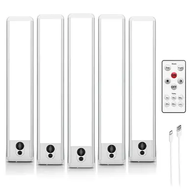 EZVALO Under Cabinet Lights White LED Wireless Rechargeable Motion Sensor Dimmable with Remote Control for Kitchen Wardrobe C...