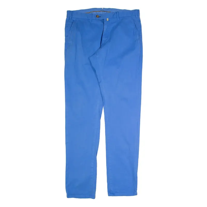 MASSIMO DUTTI Chino Mens Trousers Blue Slim Tapered W34 L34
