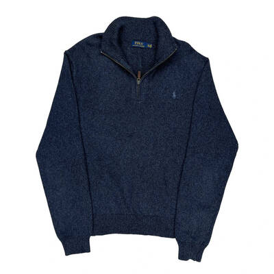 Ralph Lauren 1/4 Zip - XL Blue Cotton