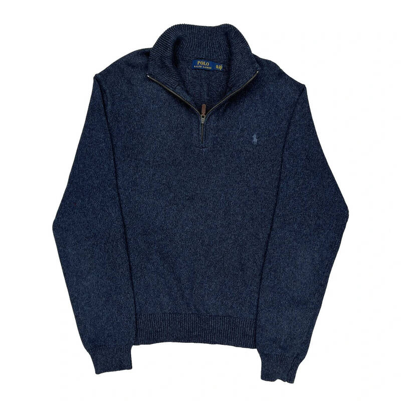 Ralph Lauren 1/4 Zip - XL Blue Cotton