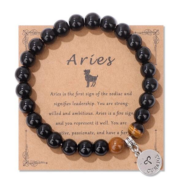 Natural Tiger Eye & Agate Beaded Stretch Bracelets
