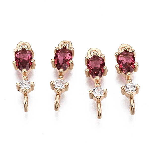 Brass Micro Pave Cubic Zirconia Links Connectors
