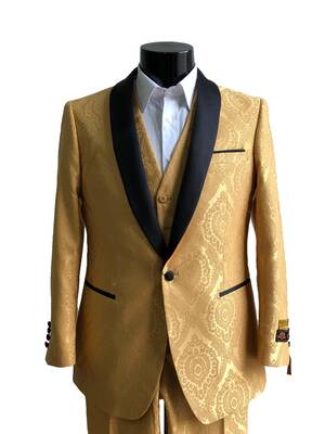 NLO-EuroT	Gold-Blk-Satin -  Tuxedo Wholesale  Distributors