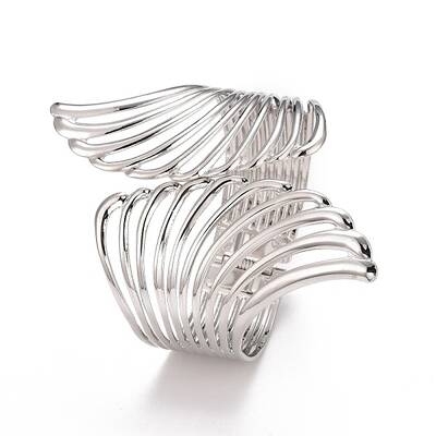 Alloy Hollow Wing Wrap Cuff Bangle