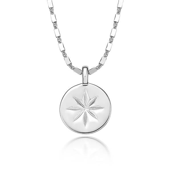 Anti-Tarnish Vintage S925 Silver Eight-pointed Star Coin Pendant Necklace