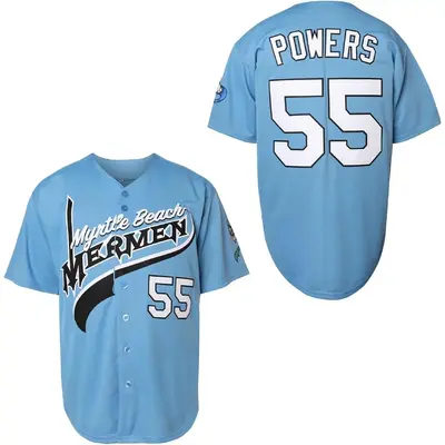 【FallFreshness】Kenny Powers 55 Jerseys Charros Eastbound and Down Myrtle Beach Mermen Movie Baseball Jersey for Men S-XXX...