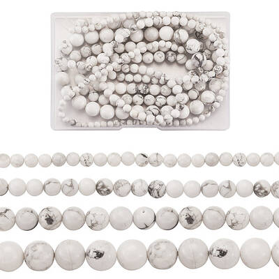 4 Strands 4 Style Natural Howlite Beads Strands