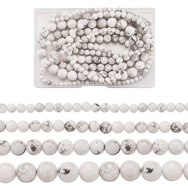 4 Strands 4 Style Natural Howlite Beads Strands