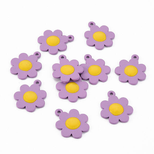 Spray Painted Alloy Enamel Pendants