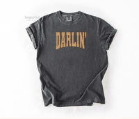 Darlin' Comfort Colors T-Shirt, Vintage Graphic Tee, Garment-Dyed Cotton, Unisex Relaxed Fit, Casual Aesthetic Streetwear
