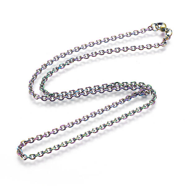 Ion Plating(IP) 304 Stainless Steel Cable Chain Necklaces