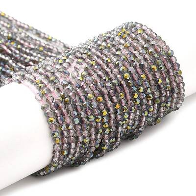 Transparent Electroplate Glass Beads Strands