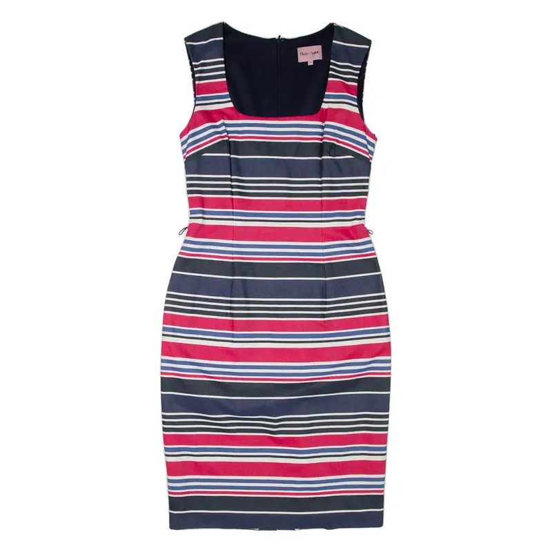 PHASE EIGHT Womens Pencil Dress Blue Striped Sleeveless Knee Length M