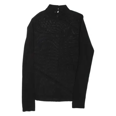 Womens Top Black High Neck Long Sleeve S