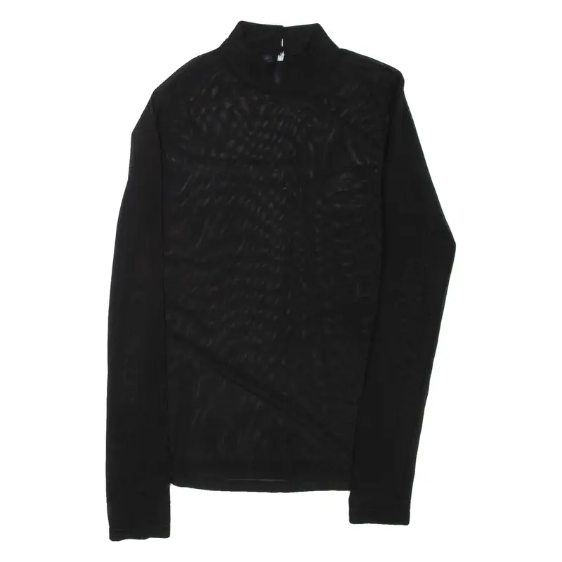 Womens Top Black High Neck Long Sleeve S