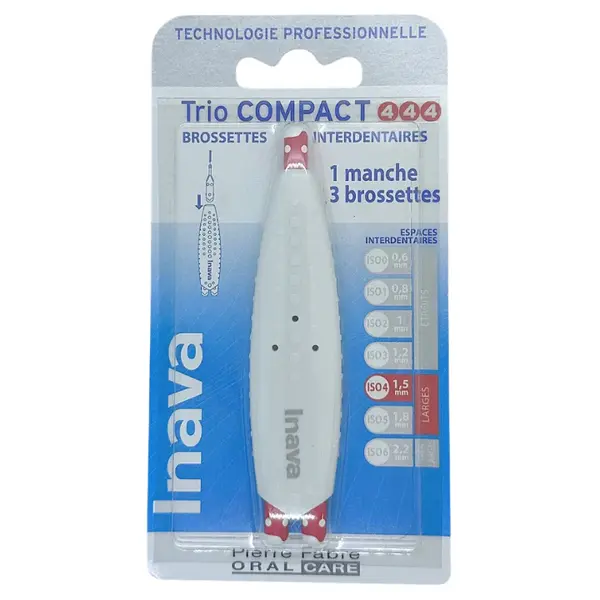 Inava Trio Compact ISO 4/4/4 - 1 Trio Handle + 3 Interdental Brushes