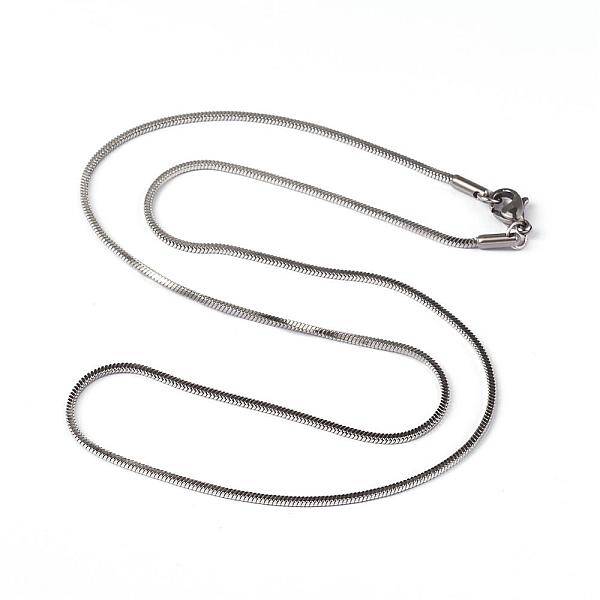 Non-Tarnish 304 Stainless Steel Square Snake Chains Necklaces