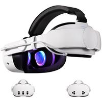 HURRA VR Rechargeable Battery Head Strap for Meta Quest 2/3/3S Adjustable, Soft Foam, and Skin-Friendly PU. Extends Playtime ...