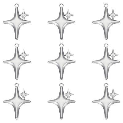 10Pcs 304 Stainless Steel Pendants