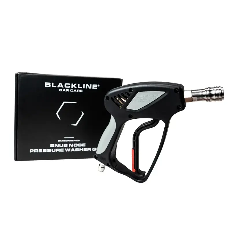 BLACKLINE Snub Nose Pressure Washer Gun for Foam Cannon – 5000 PSI, 3/8-Inch Male Quick-Connect & 1/4-Inch Push-Connect wit...