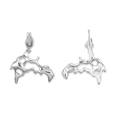 Brass Twist Dangle Stud Earrings for Women