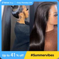 Bone Straight 360 HD Full Lace Frontal Human Hair Wigs For Woman Cheap Brazilian 180% 13x4 13X6 Transparent Lace Front Wig Sm...