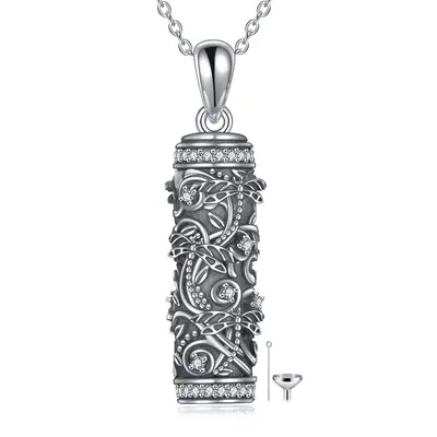 Sterling Silver Dragonfly Bar Urn Necklace for Ashes