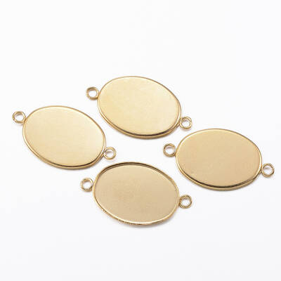 Ion Plating(IP) 304 Stainless Steel Cabochon Connector Settings