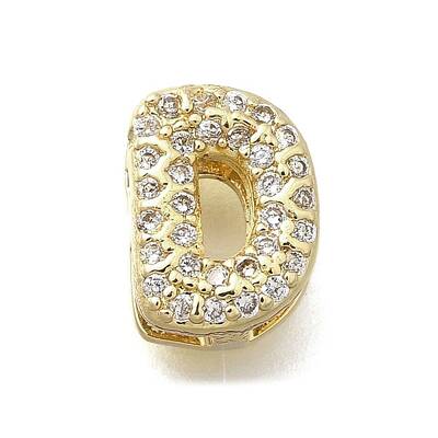 Brass Micro Pave Cubic Zirconia Letter Multi-Strand Links