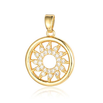 Brass Micro Pave Clear Cubic Zirconia Pendants