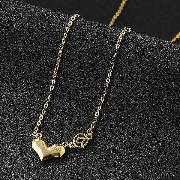 925 Sterling Silver Pave Clear Cubic Zirconia Heart Pendant Necklaces for Women