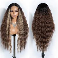 [Style Icon] 30'' Long Wavy Body Wave Deep Middle Part Lace Front Wigs 150% Density Heat Resistant Synthetic Hair Wigs Cospla...