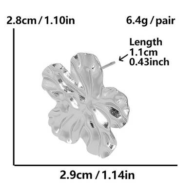 304 Stainless Steel Fashionable Flower Stud Earrings with Exaggerated Design and High-end Quality