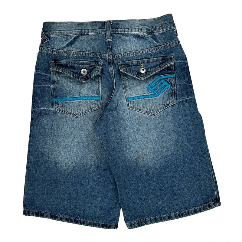 Enyce Denim Shorts - 30W 13L Blue Cotton
