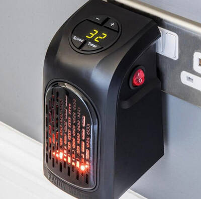 Portable Electric Wall Heater Plug and Play Heater Warmer Adjustable Thermostat Home