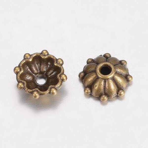 Tibetan Style Alloy Fancy Bead Caps