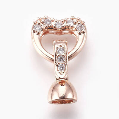 Brass Micro Pave Cubic Zirconia Fold Over Clasps