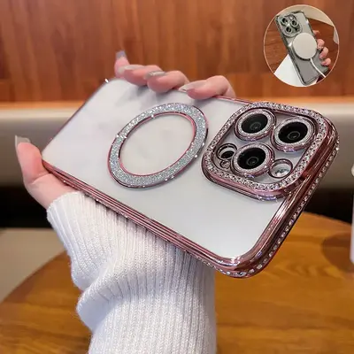 Electroplated Transparent Phone Case, Silicone Shock-proof Phone Cases For iPhone Series, Cute Fashion Phone Protective Case ...