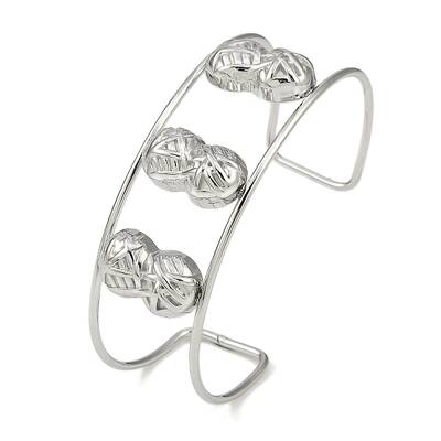 Non-Tarnish 304 Stainless Steel Wide Textured Open Cuff Bangles