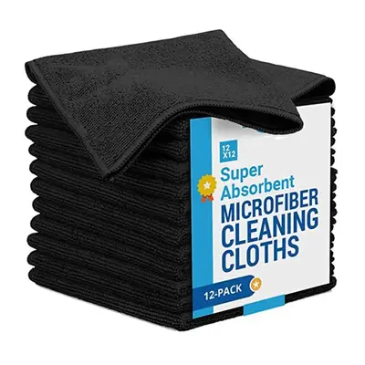 Microfiber Cleaning Cloth, 12pcs Car Washing Towel, Thickened Cleaning Towel for Home Hotel, Summer Essentials, Cleaning Gadg...