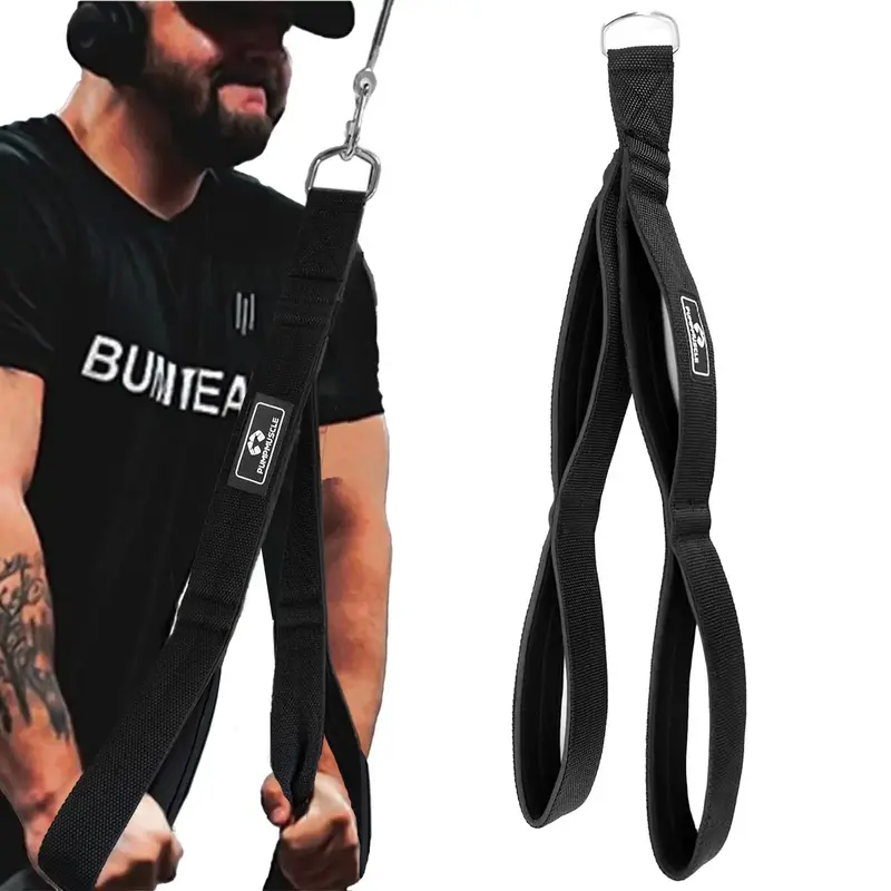 Tricep Rope Cable Attachments Rope for Gym, 1 Count Workout Rope Cable with 4 Anti-slip Handles, Exercise Gym Equipment for H...