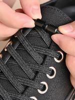 Elastic Shoelaces with Buckle, Fashionable Black Shoelaces for Sneakers, Casual Shoes Accessories for Women & Men, Valentin...