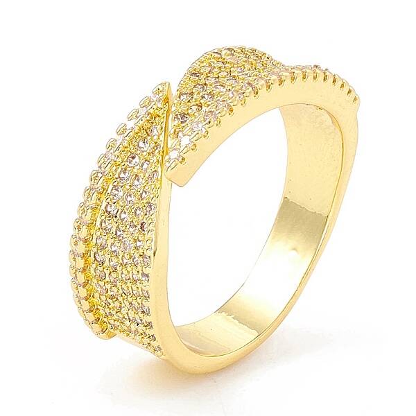 Clear Cubic Zirconia Triangle Open Cuff Ring