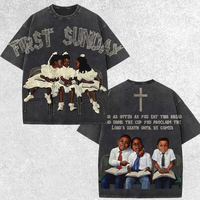 Vintage First Sunday Faith Graphic Acid Washed Oversized Hoodie , Full Size . Double Sides Unisex Oversize Acid Washed Heavyw...