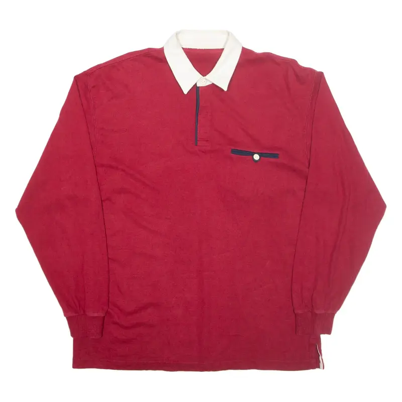 Mens Sweatshirt Red Collared L