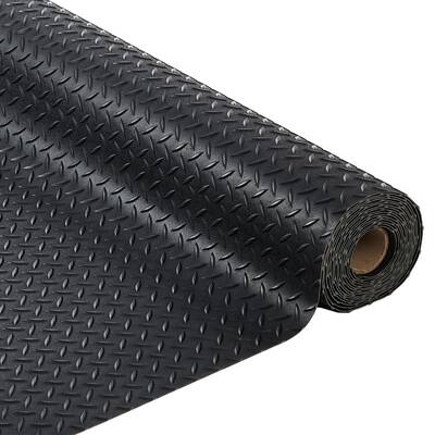 Garvee 7.5x16 ft Garage Floor Mat, 2.8 mm Thickened Flooring Roll Diamond Plate PVC Rubber Trailer Mat, Non-Slip Floor Protec...