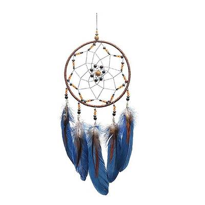 Iron Woven Web/Net with Feather Pendant Decorations