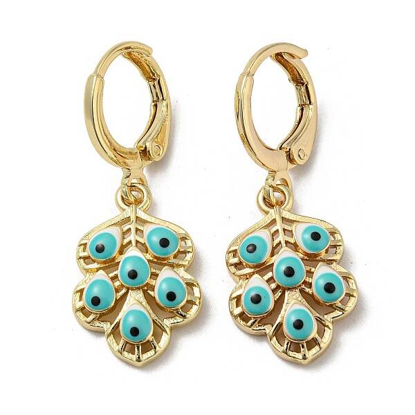 Real 18K Gold Plated Brass Dangle Leverback Earrings