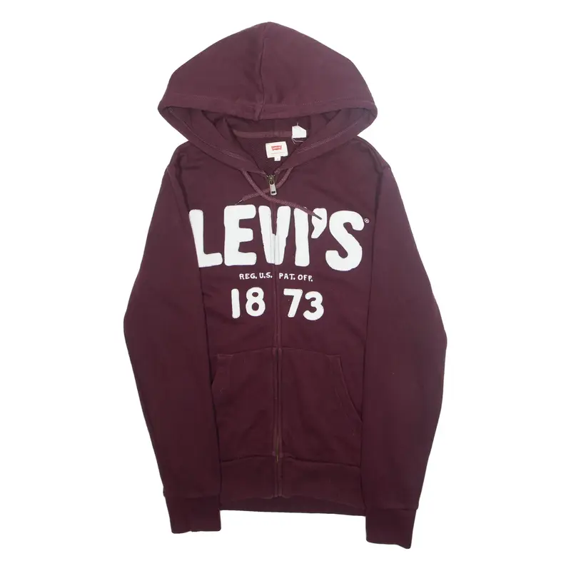 LEVI'S Mens Maroon Hoodie Full Zip S