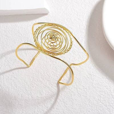 304 Stainless Steel Rhinestone Cuff Bangles for Women